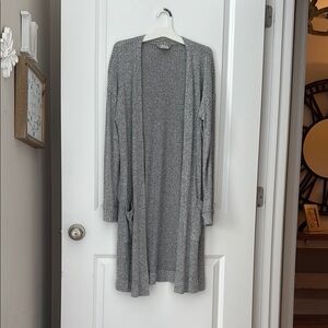 Soma Gray Ribbed Open Front Cardigan